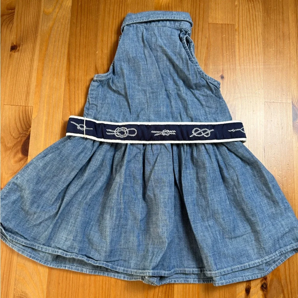 Ralph‎ Lauren Baby Girl Sleeveless Chambray Belted Dress Size 9 Months
